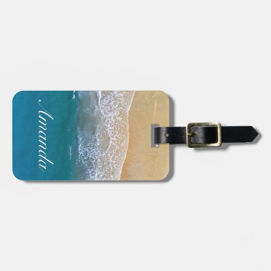 Étiquette À Bagage Une avec la plage (Devant horizontal)