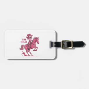 Étiquette À Bagage Une cowgirl confiante à cheval