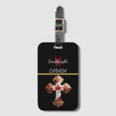 Étiquette À Bagage Une croix d'unité de feuille d'érable (Devant Vertical)