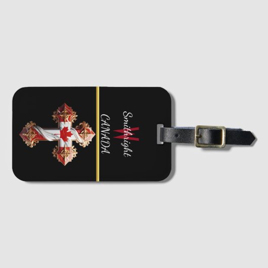 Étiquette À Bagage Une croix d'unité de feuille d'érable (Devant Horizontal)