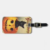 Étiquette À Bagage Une joyeuse Halloween par Ellen Clapsaddle, Chat V (Devant horizontal)