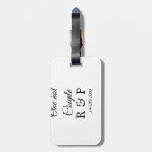 Étiquette À Bagage Une lettre initiale de nom de couple chaud date te (Dos Vertical)