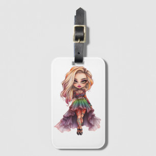 Étiquette À Bagage Une mignonne fille Halloween collection de design 