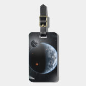 Étiquette À Bagage Une Planète Comme La Terre Avec Des Océans Qui Rev (Devant Vertical)