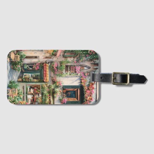 Étiquette À Bagage Une scène de rue italienne Ephemera Design Series (Devant Horizontal)