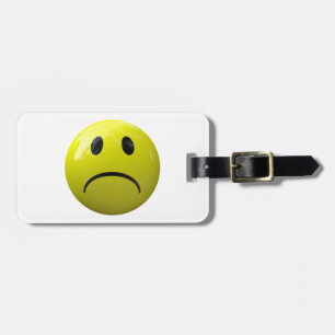Étiquette À Bagage unhappy face emoji