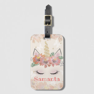 Étiquette À Bagage Unicorn, Unicorn Face, personalized