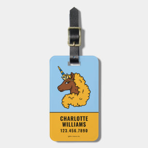 Étiquette À Bagage Unicorne Afro Jaune