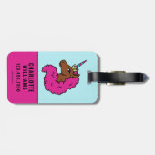 Étiquette À Bagage Unicorne Afro Rose Chaud (Dos horizontal)