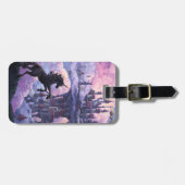 Étiquette À Bagage Unicorne et Château dans les nuages (Devant horizontal)