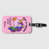 Étiquette À Bagage Unicorne Gay Texte Personnalisé (Devant Horizontal)