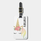 Étiquette À Bagage Unicorne personnalisée | Magic Girly Pink (Devant Vertical)