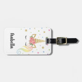 Étiquette À Bagage Unicorne personnalisée | Magic Girly Pink (Devant horizontal)