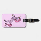 Étiquette À Bagage Unicorne rose et pourpre (Devant horizontal)