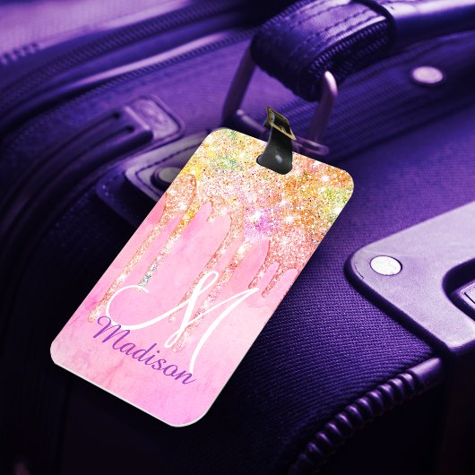 Étiquette À Bagage Unicorne rose mignon Unicorn Parties scintillant D