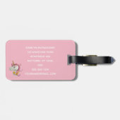 Étiquette À Bagage Unicorne rose personnalisée (Dos horizontal)