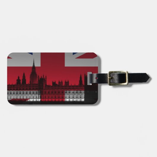 Étiquette À Bagage Union Jack de Londres (Devant horizontal)