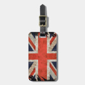 Étiquette À Bagage Union Jack déchiqueté âgé (Devant Vertical)