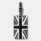 Étiquette À Bagage Union Jack noir et gris (Devant Vertical)