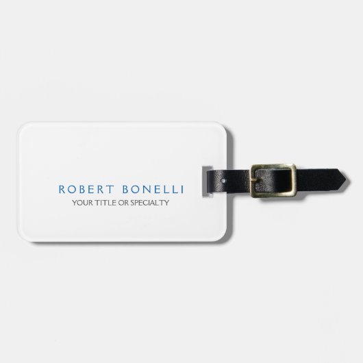 Étiquette À Bagage Unique bleu clair clair (Devant horizontal)