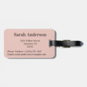 Étiquette À Bagage Unique Feminine Jolie rose Motif géométrique (Dos horizontal)