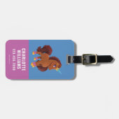 Étiquette À Bagage Unique la licorne debout Fière (Devant horizontal)