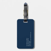 Étiquette À Bagage Unique Moderne Collège Marine Bleu Stylish Minimal (Dos Vertical)