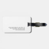 Étiquette À Bagage Unique Stylish Moderne Calligraphie Plain Gris (Dos horizontal)