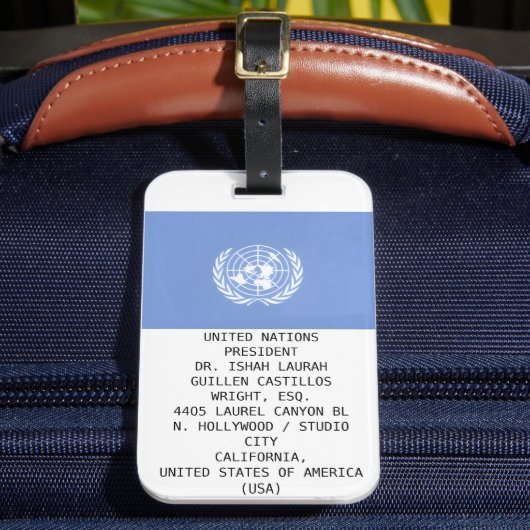 ÉTIQUETTE À BAGAGE UNITED NATIONS (Insitu Rectoal 2)