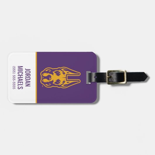 Étiquette À Bagage Université d'Albany Chef de la mascotte Great Dane (Devant horizontal)