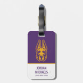 Étiquette À Bagage Université d'Albany Chef de la mascotte Great Dane (Dos Vertical)