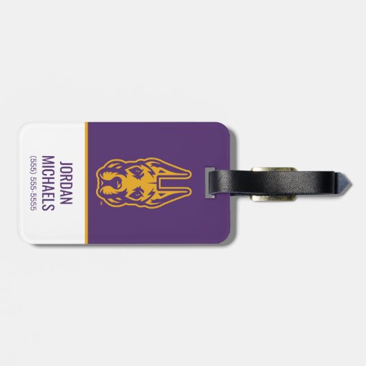 Étiquette À Bagage Université d'Albany Chef de la mascotte Great Dane (Dos horizontal)