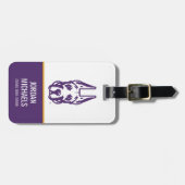 Étiquette À Bagage Université d'Albany Chef de la mascotte Great Dane (Devant horizontal)