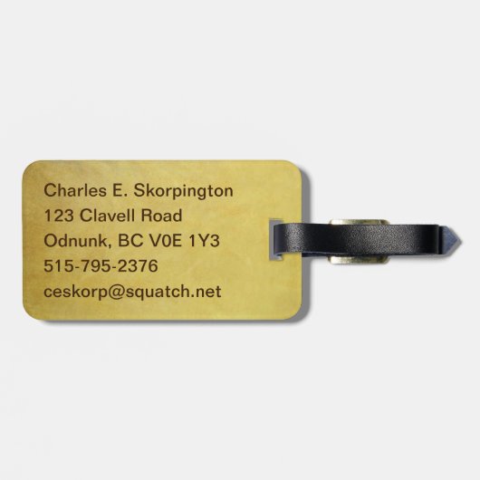 Étiquette À Bagage Université de Beringia (Dos horizontal)