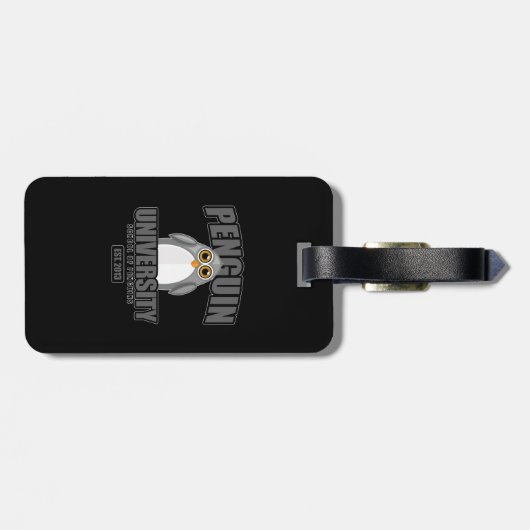 Étiquette À Bagage Université de Penguin - Gris (Dos horizontal)