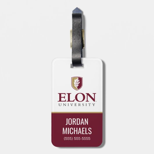 Étiquette À Bagage Université Elon (Dos Vertical)