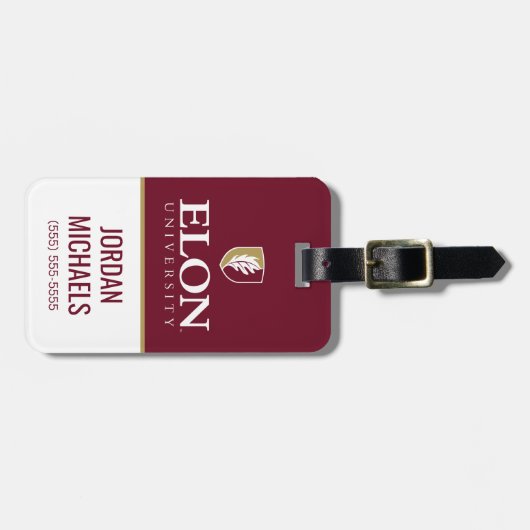 Étiquette À Bagage Université Elon (Devant horizontal)