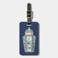 Urne asiatique décorative en bleu et blanc