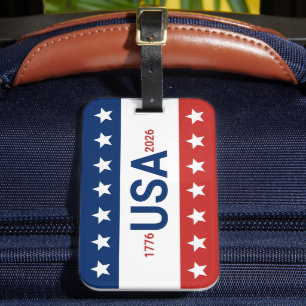 Étiquette À Bagage USA 1776 2026 250e anniversaire Rouge Blanc Bleu