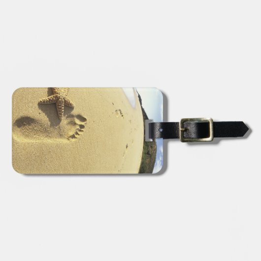 Étiquette À Bagage USA, Hawaii, Maui, Makena Beach, Footprint et (Devant horizontal)