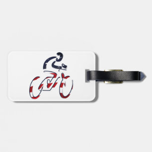 Étiquette À Bagage USA Patriotic Biking CYCLING