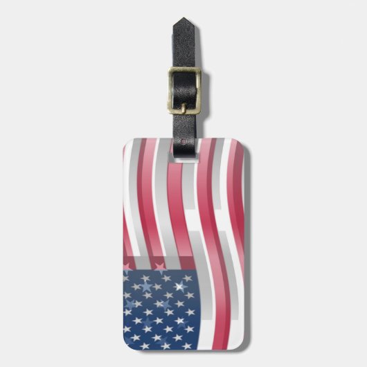 Étiquette À Bagage USA Unites : Stripes & Stars en Gras Design (Devant Vertical)