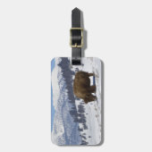 Étiquette À Bagage USA, WY, Yellowstone NP, American Bison Bison (Devant Vertical)