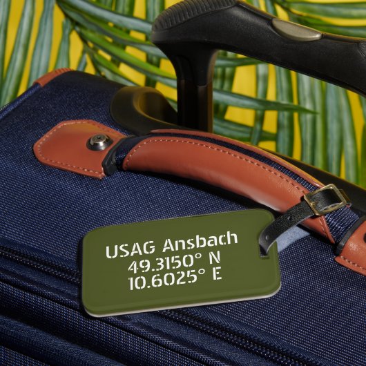 Étiquette À Bagage USAG Ansbach Latitude Longitude (Insitu Rectoal 3)