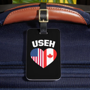 Étiquette À Bagage USEH America Canada Drapeau drôle Américain Canadi