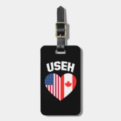 Étiquette À Bagage USEH America Canada Drapeau drôle Américain Canadi (Devant Vertical)