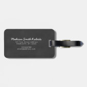 Étiquette À Bagage Vacance | Fleurs florales | Monogramme | Balise de (Dos horizontal)