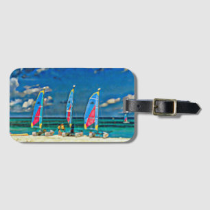 Étiquette À Bagage Vacances à la plage tropicale