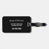 Étiquette À Bagage Vacances Alpaca Mon Sacs Noir (Dos horizontal)