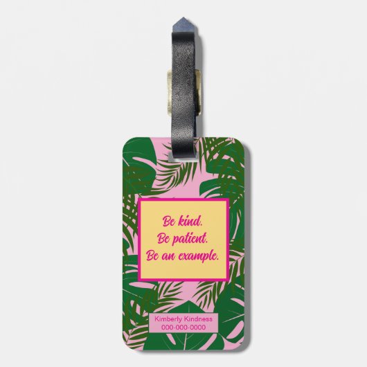 Étiquette À Bagage Vacances de validation Pinky (Dos Vertical)